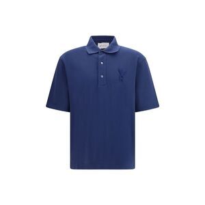 Ami Paris Blue Cotton Polo Men's Shirt